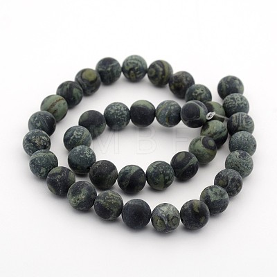 Frosted Natural Kambaba Jasper Beads Strands X-G-M272-13-6mm-1