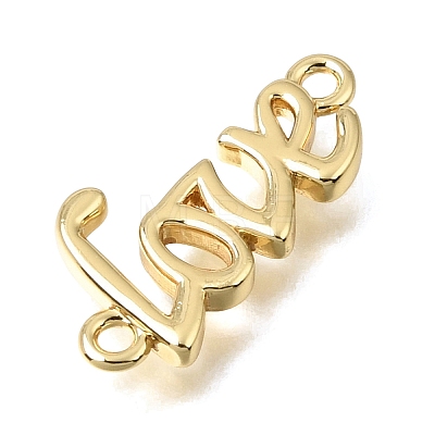 Brass Word LOVE Links Connector Charms KK-C263-09G-1