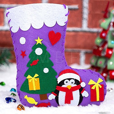 DIY Non-woven Fabric Christmas Sock Kits DIY-Q031-02E-1