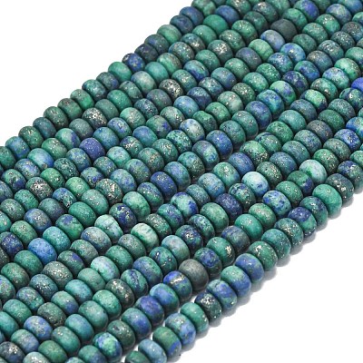 Dyed Natural Chrysocolla and Lapis Lazuli Beads Strands G-P575-A35-6x4mm-1