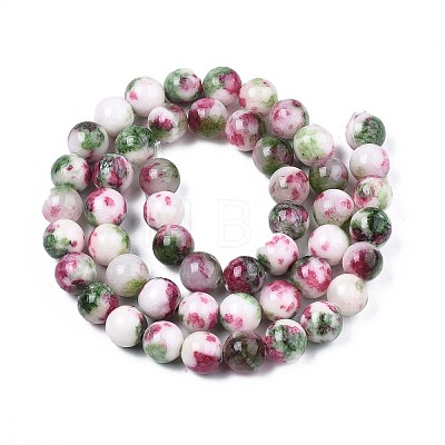 Natural Dyed Persian Jade Gemstone Bead Strands X-G-R271-8mm-XP06-1