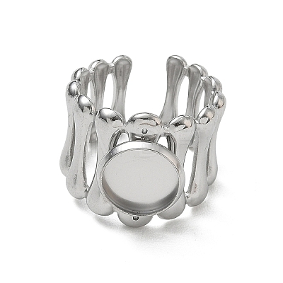 304 Stainless Steel Cuff Ring Components SA-CBA37BC-18B-P-1
