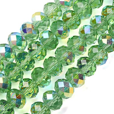 Electroplate Transparent Glass Beads Strands EGLA-A046-01C-04-1