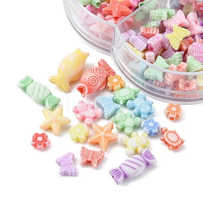 260Pcs 7 Style Craft Style Acrylic Beads MACR-FS0001-38-1