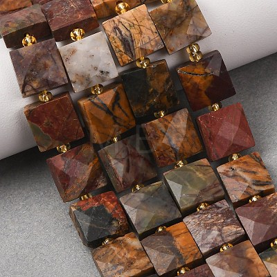 Natural Polychrome Jasper/Picasso Stone/Picasso Jasper Beads Strands G-F839-A30-01-1