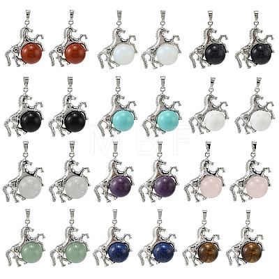 Natural & Synthetic Mixed Stone Gemstone Pendants G-D102-01P-1