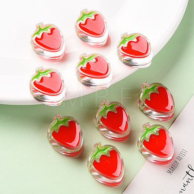Transparent Enamel Acrylic Beads X1-TACR-S155-003F-1