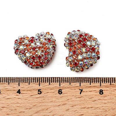Sparkling Acrylic Heart Beads with Rhinestone Embellishment OACR-NH0001-02A-01-1