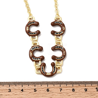 Brass Enamel Pendant Necklaces NJEW-B157-07G-03-1