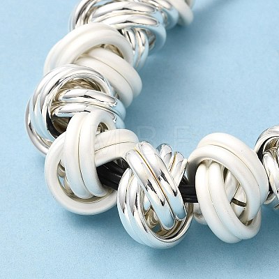 Alloy Knot Beaded Pendant Necklace with Waxed Ropes for Women NJEW-Q391-04S-1