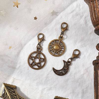 3Pcs 3 Style Tibetan Style Alloy Pendants Decoration HJEW-JM02275-1