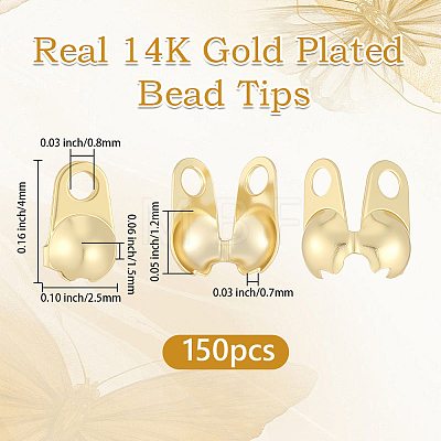 150Pcs Brass Bead Tips KK-BBC0027-85B-1