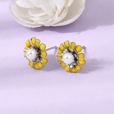 Brass Enamel Stud Earrings KK-CBA8324-27P-02-1