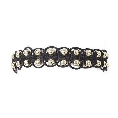 Adjustable Synthetic Non-magnetic Hematite Beads Braided Bead Bracelets for Women BJEW-JB12919-1