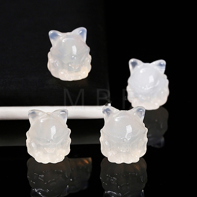 Natural Agate Carved Nine-Tailed Fox Beads PW-WGF640A-01-1