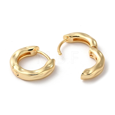 Brass Textured Hoop Earrings EJEW-K247-10G-1