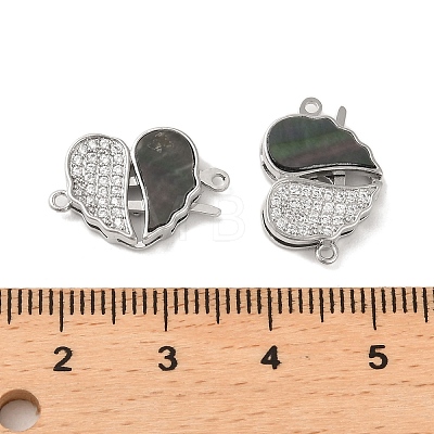 Brass Micro Pave Clear Cubic Zirconia Connector Charms KK-P260-19P-01-1