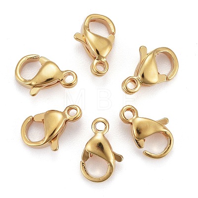 Ion Plating(IP) 304 Stainless Steel Lobster Claw Clasps X-STAS-H352-01B-G-01-1