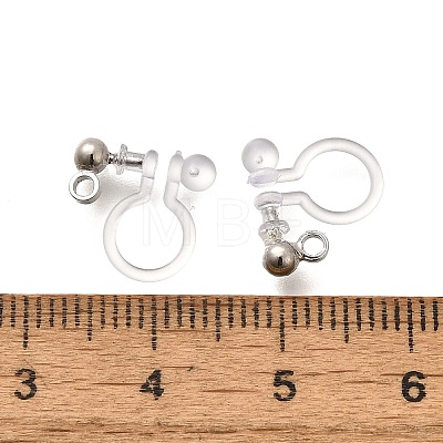 201 Stainless Steel Clip-on Earring Settings STAS-F311-14P-1