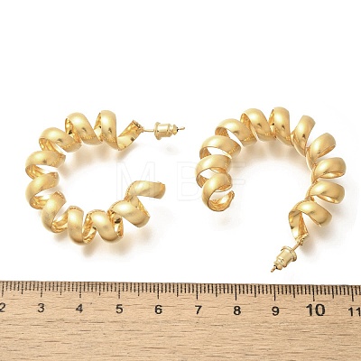 Brass Spiral Laid Stud Earrings for Women EJEW-A121-21G-1