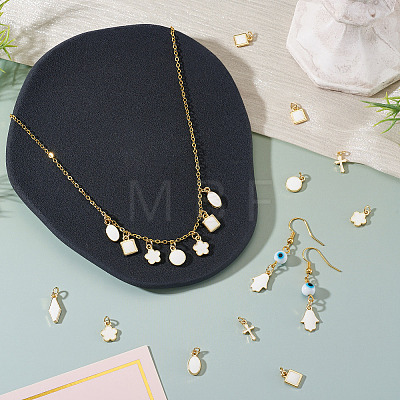 21Pcs 7 Styles Brass Enamel Charms KK-TA0003-19A-1
