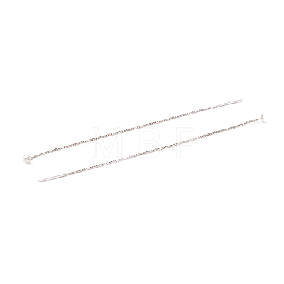 Rhodium Plated 925 Sterling Silver Ear Thread STER-P047-10P-1