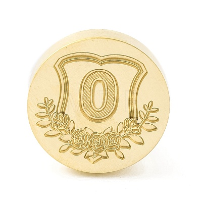 Golden Tone Round Wax Seal Brass Stamp Heads AJEW-Z034-02G-O-1