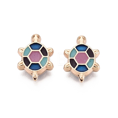 Rack Plating Alloy Enamel Beads ENAM-N071-01G-1