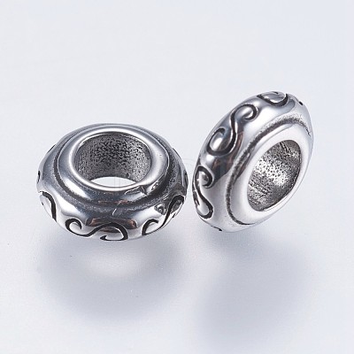 304 Stainless Steel European Beads STAS-I069-12AS-1