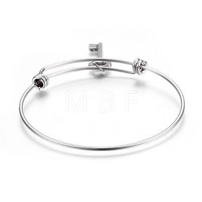304 Stainless Steel Charm Bangles BJEW-F357-02P-1