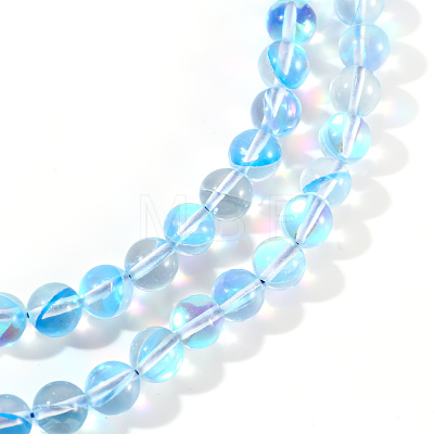 Synthetic Moonstone Beads Strands G-S283-6mm-16A-1