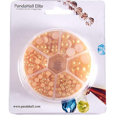 1Box ABS Plastic Imitation Pearl Dome Cabochons SACR-PH0001-32-1