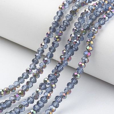 Electroplate Transparent Glass Beads Strands EGLA-A034-T3mm-R02-1