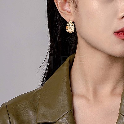 Brass Double Layer Thick Hoop Earrings for Men Women JE966A-1