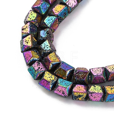 Electroplated Natural Lava Rock Beads Strands G-A256-D01-01H-1