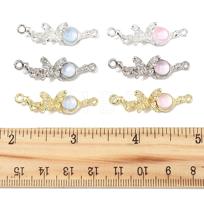 12Pcs 6 Colors Alloy & Glass Butterfly Connector Charms FIND-FS0004-08-1