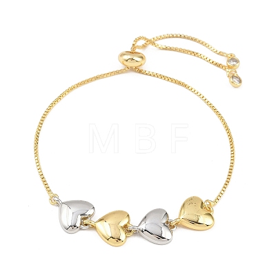Brass Box Chain Slider Bracelets BJEW-C139-01B-GP-1