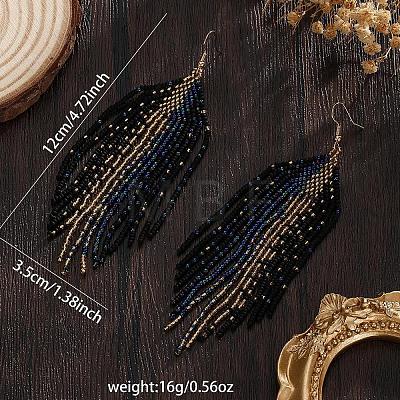 Bohemian Vintage Style Handmade Glass Seed Beads Dangle Earrings TY9837-1