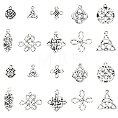 100Pcs 10 Styles Tibetan Style Alloy Pendants TIBEP-CJ0002-45-1