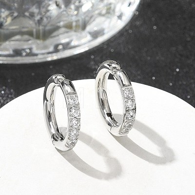 304 Stainless Steel Micro Pave Clear Cubic Zirconia Cuff Earrings EJEW-C096-60P-1