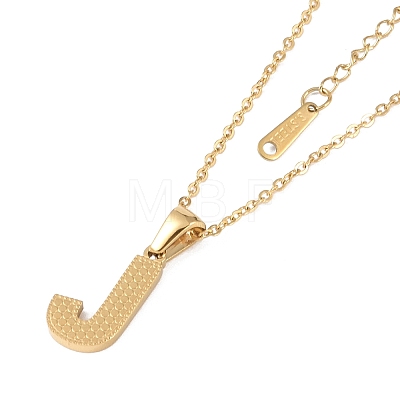 Ion Plating(IP) Initial Letter 304 Stainless Steel Pendant Necklaces NJEW-M199-01G-J-1