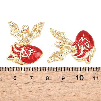 Rack Plating Alloy Enamel Pendants AL-CBA2B10-01G-06-1
