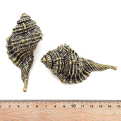 Brass Conch Figurines Statues for Home Desktop Feng Shui Ornament DJEW-Z008-05AB-1