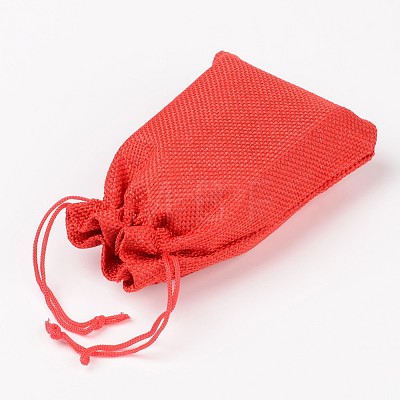 Polyester Imitation Burlap Packing Pouches Drawstring Bags X-ABAG-R004-14x10cm-01-1