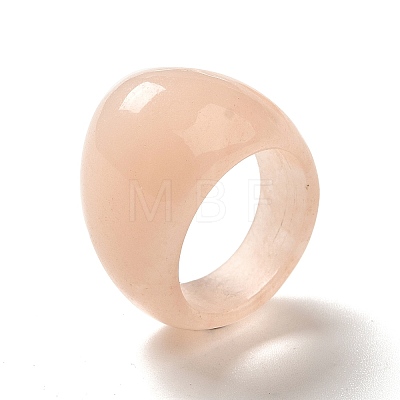 Natural Pink Aventurine Wide Dome Band Ring RJEW-P039-01-1