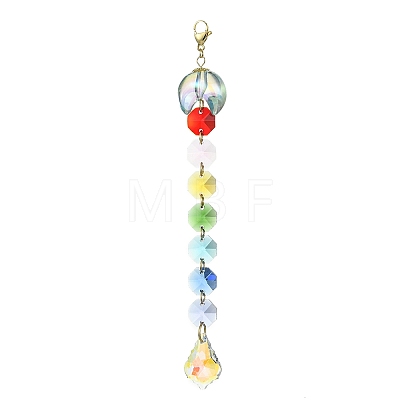 Glass Teardrop Pendant Decorations HJEW-JM01111-1