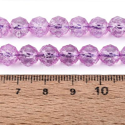 Crackle Transparent Glass Beads Strands GLAA-Q108-02A-08-1
