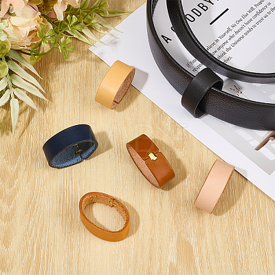 6Pcs Cowhide Leather Loop Keepers FIND-PH0062-15-1