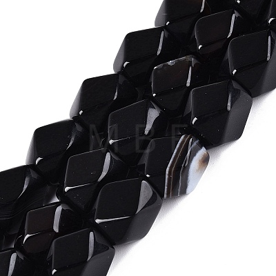 Natural Black Agate Beads Strands GG-N361-06A-07-1