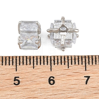 Brass Pave Clear Cubic Zirconia Beads CU-CBA6A75-07P-1